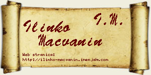 Ilinko Mačvanin vizit kartica